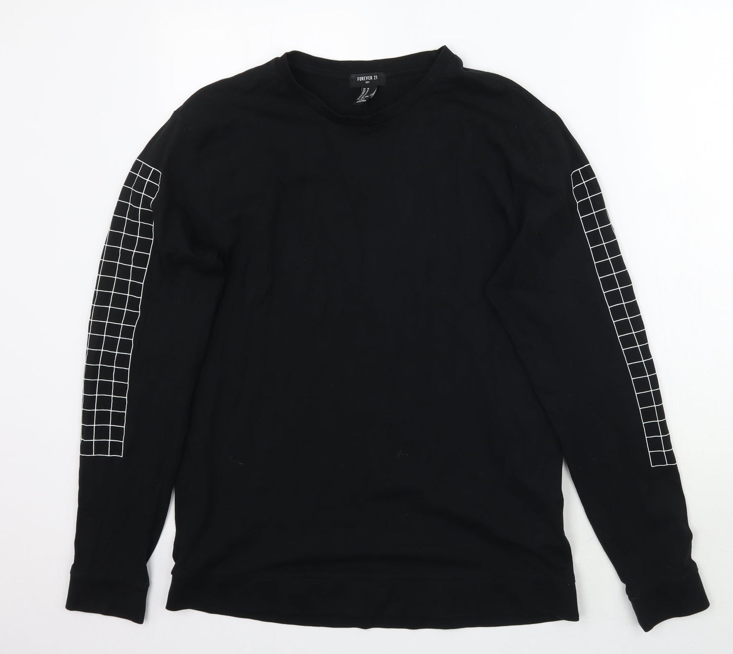 FOREVER 21 Mens Black Check  Pullover Jumper Size M