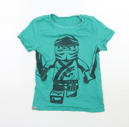 H&M Girls Green Geometric  Basic T-Shirt Size 9 Years