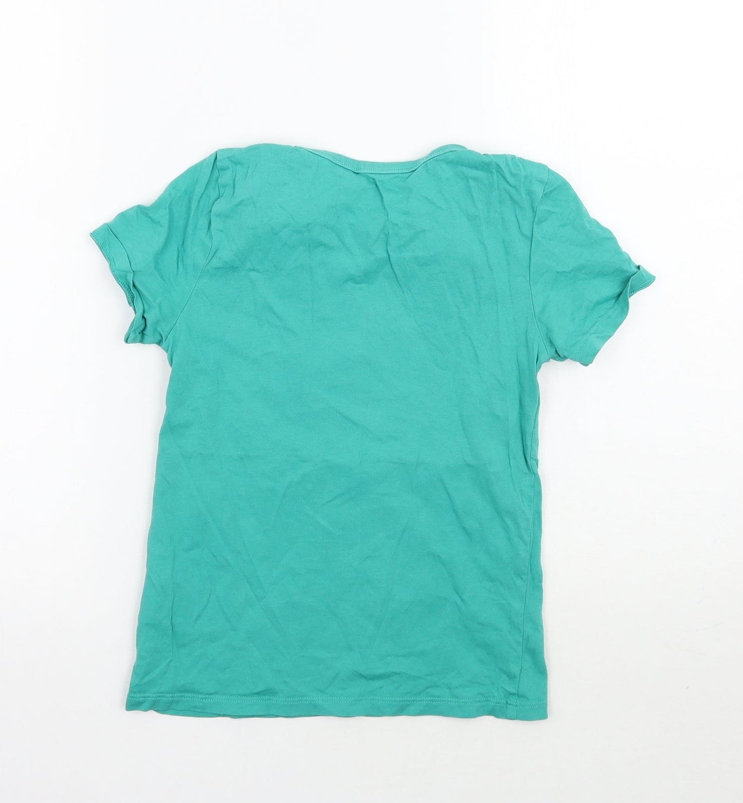 H&M Girls Green Geometric  Basic T-Shirt Size 9 Years