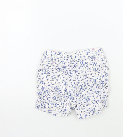 Mothercare Girls White Floral  Cropped Trousers Size 6-9 Months