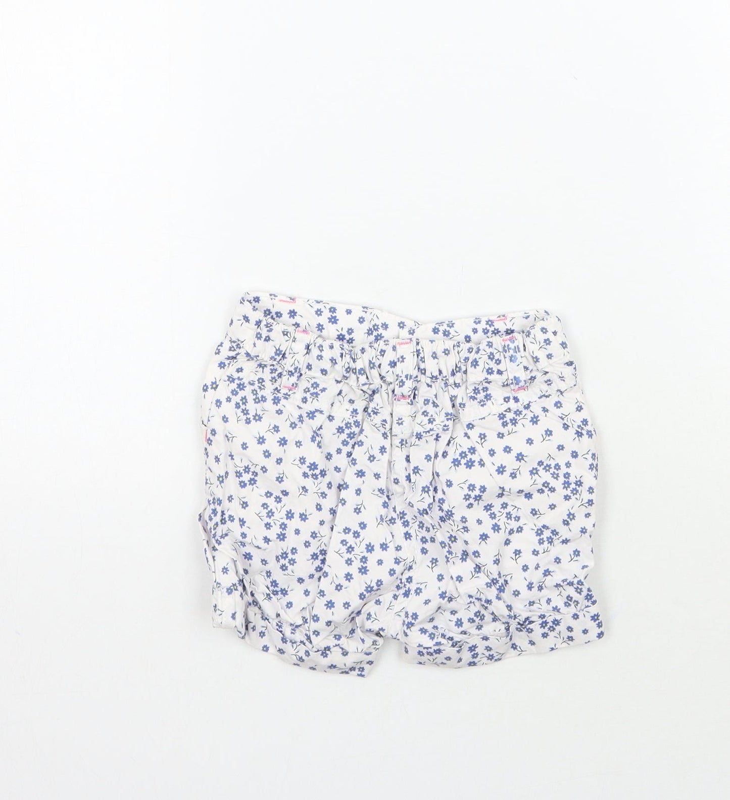 Mothercare Girls White Floral  Cropped Trousers Size 6-9 Months