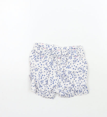 Mothercare Girls White Floral  Cropped Trousers Size 6-9 Months