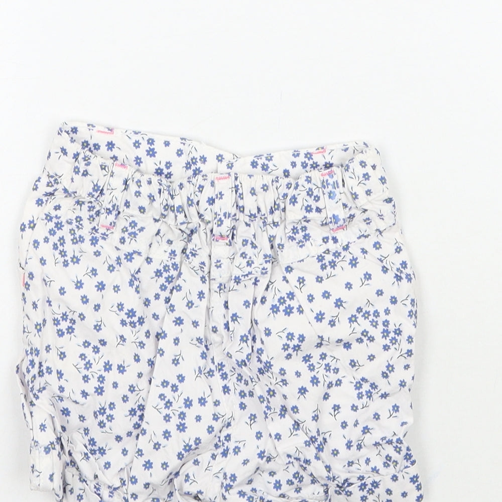 Mothercare Girls White Floral  Cropped Trousers Size 6-9 Months