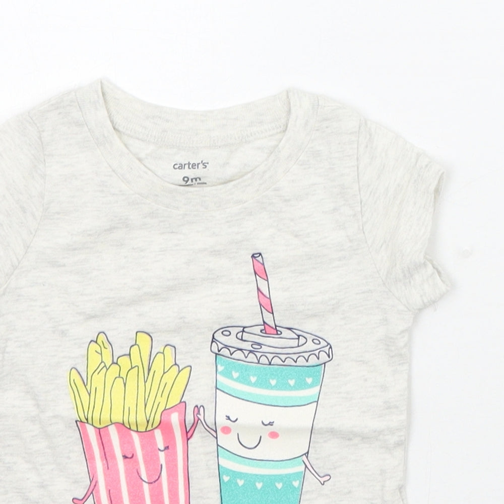 Carters Girls Grey   Basic T-Shirt Size 9-12 Months