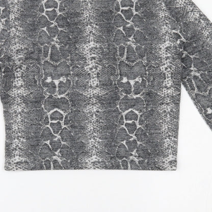 Womens UK Size S Zara Grey Cropped Blouse