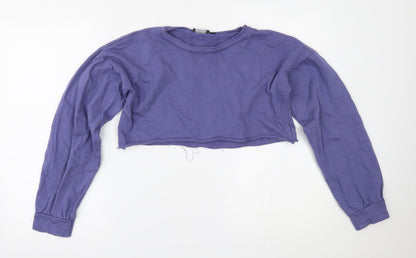 Womens UK Size S PRETTYLITTLETHING Purple Cropped Blouse