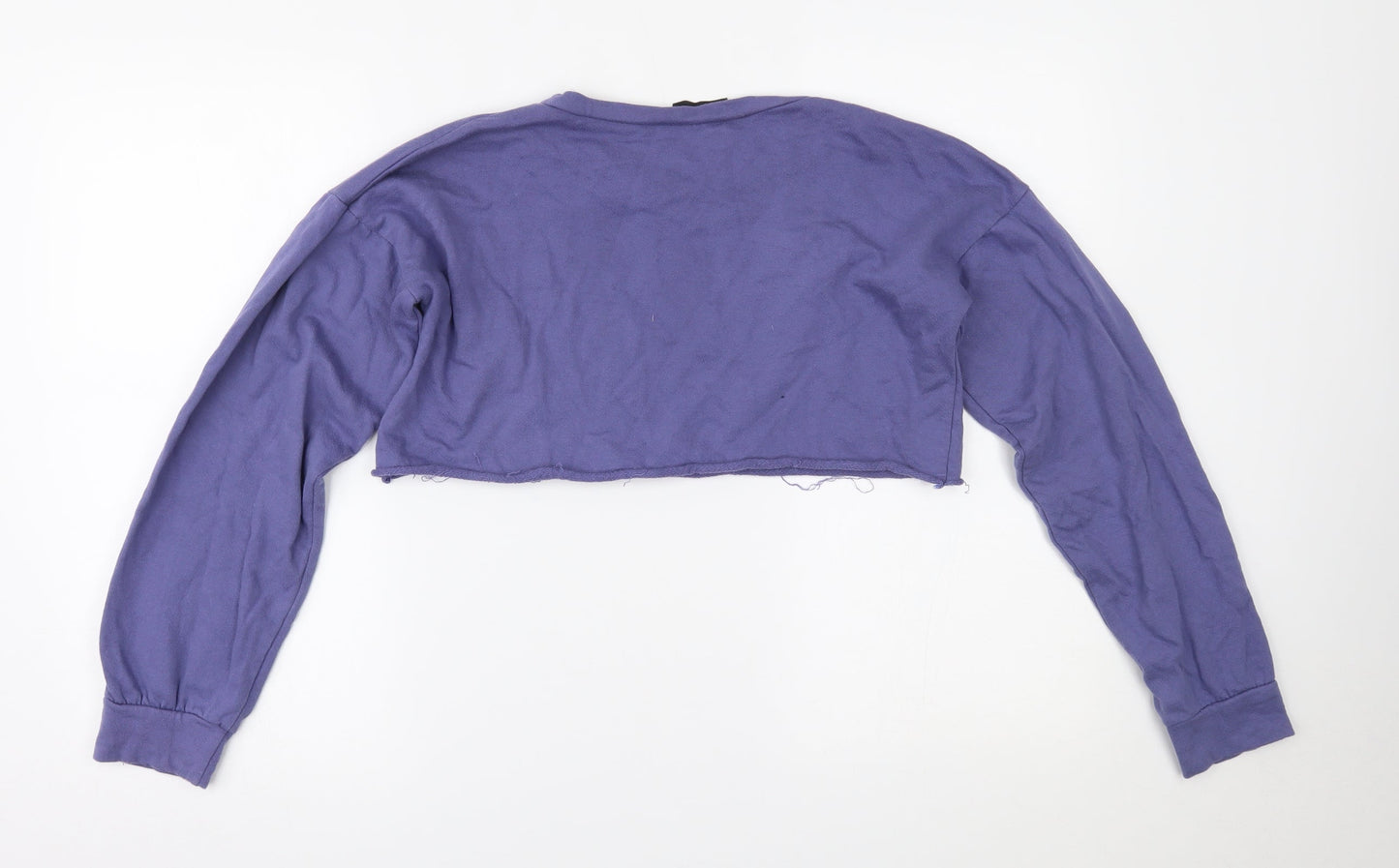 Womens UK Size S PRETTYLITTLETHING Purple Cropped Blouse