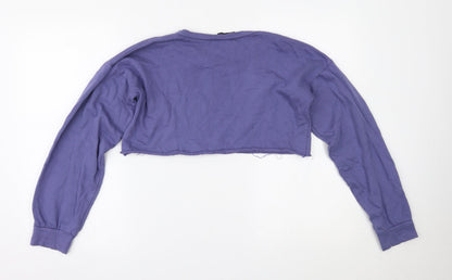 Womens UK Size S PRETTYLITTLETHING Purple Cropped Blouse