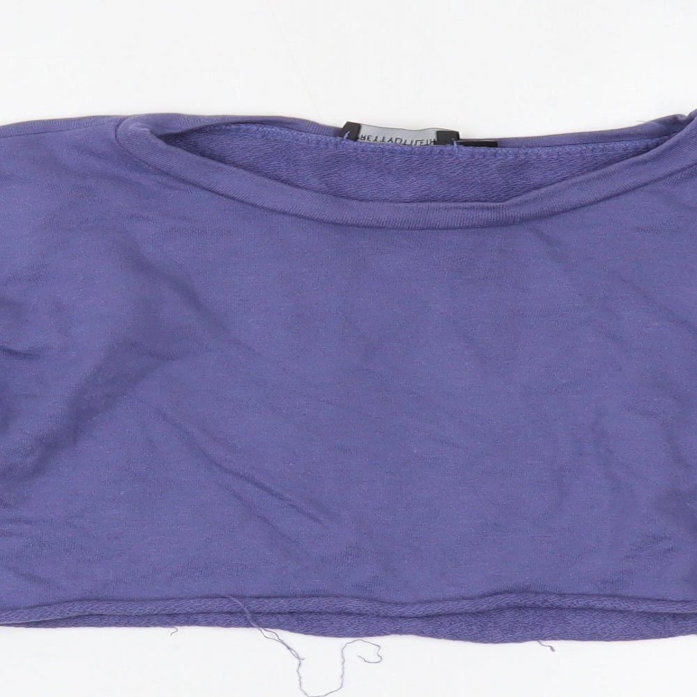Womens UK Size S PRETTYLITTLETHING Purple Cropped Blouse