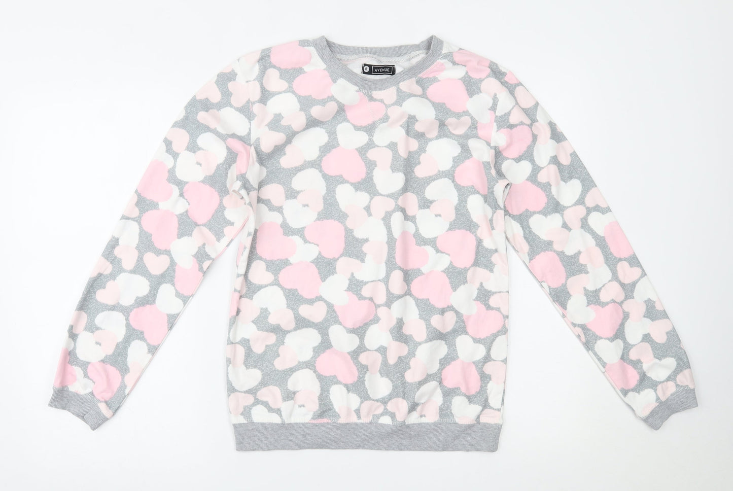 Avenue Womens Grey Animal Print  Basic Blouse Size 8