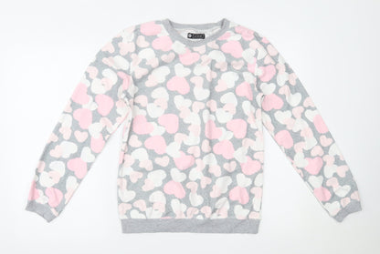 Avenue Womens Grey Animal Print  Basic Blouse Size 8