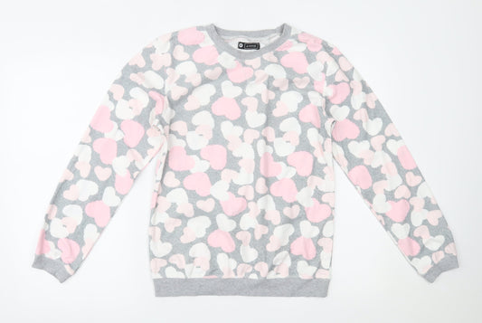 Avenue Womens Grey Animal Print  Basic Blouse Size 8