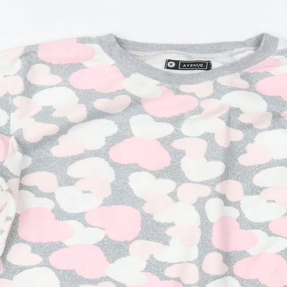 Avenue Womens Grey Animal Print  Basic Blouse Size 8