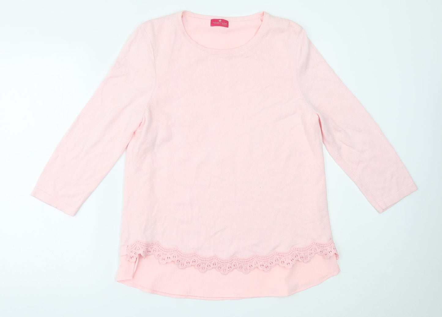 Womens UK Size 12 Together Pink Basic Blouse
