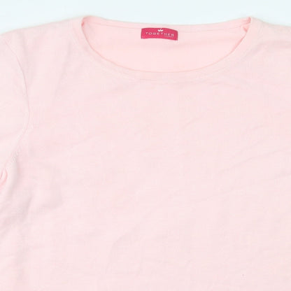 Womens UK Size 12 Together Pink Basic Blouse