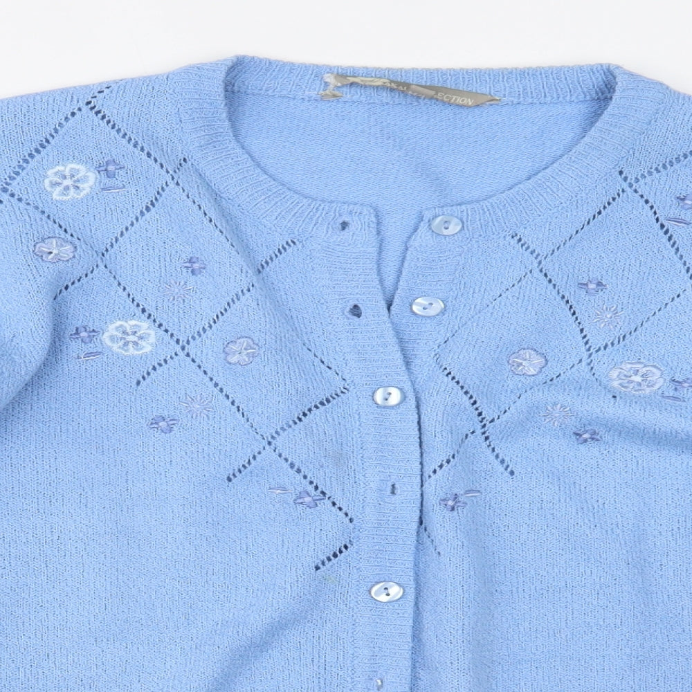 Womens UK Size M Akal Collection Blue Cardigan Jumper