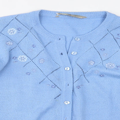 Womens UK Size M Akal Collection Blue Cardigan Jumper