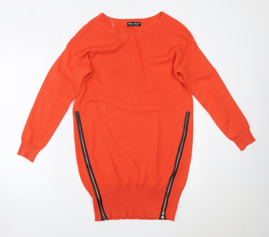Womens UK Size 8 Select Orange Pullover Jumper