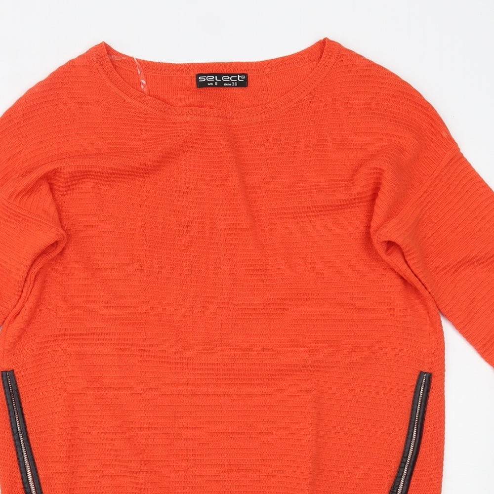 Womens UK Size 8 Select Orange Pullover Jumper