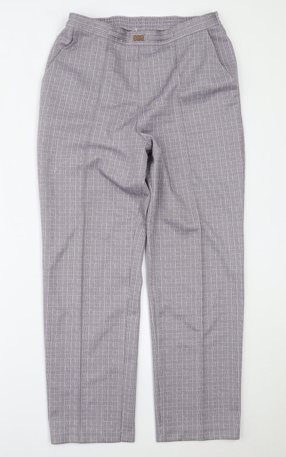 Marks and Spencer Mens Purple Houndstooth  Trousers  Size 16 L27 in