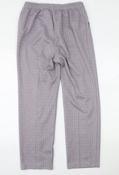Marks and Spencer Mens Purple Houndstooth  Trousers  Size 16 L27 in