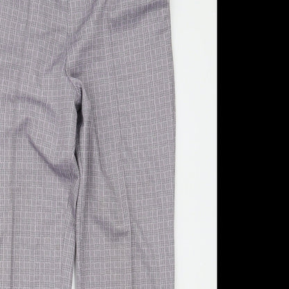 Marks and Spencer Mens Purple Houndstooth  Trousers  Size 16 L27 in