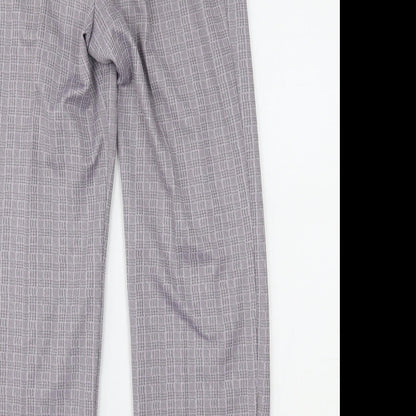 Marks and Spencer Mens Purple Houndstooth  Trousers  Size 16 L27 in