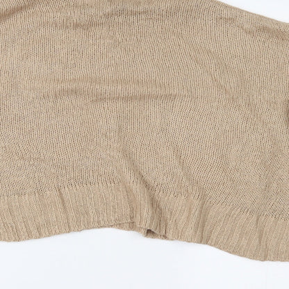 Womens UK Size L New Look Beige Cropped Blouse