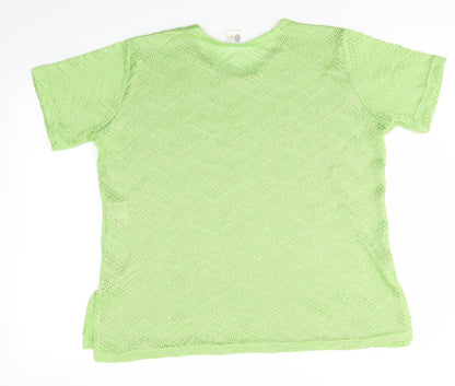 Womens UK Size 18 Your Sixth Sense Green Basic T-Shirt