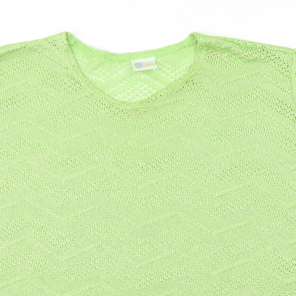 Womens UK Size 18 Your Sixth Sense Green Basic T-Shirt