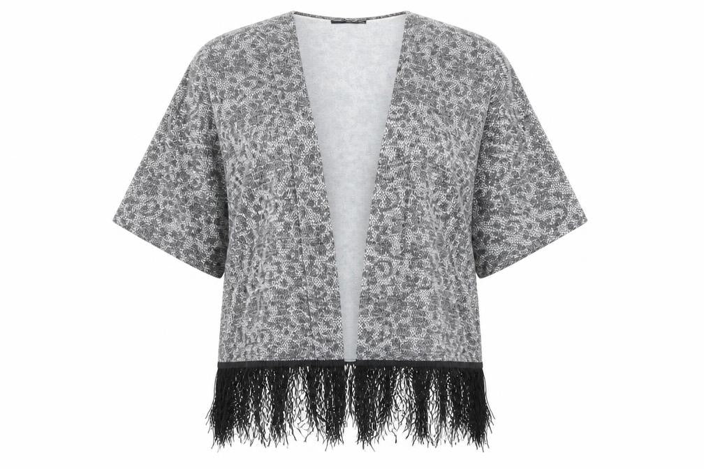 Front view of Primark women’s grey cardigan jumper, size S