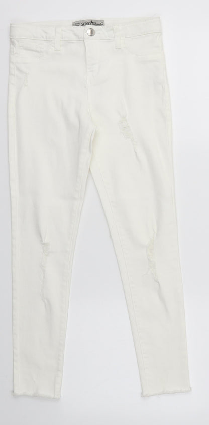 Primark Girls Ivory   Skinny Jeans Size 9 Years