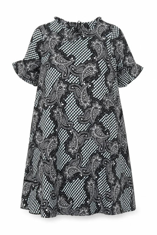 Front view of Capsule women’s multicoloured paisley a-line, size UK 12