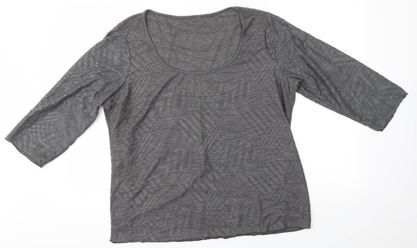 Womens UK Size XL Preworn Grey Basic Blouse