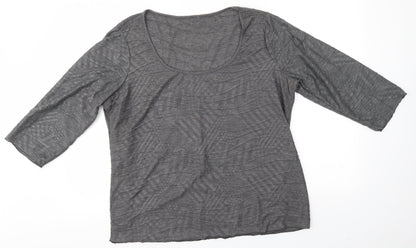 Womens UK Size XL Preworn Grey Basic Blouse