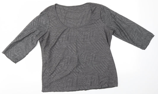 Womens UK Size XL Preworn Grey Basic Blouse