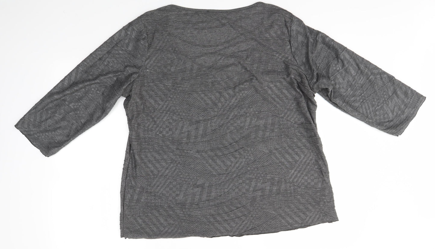 Womens UK Size XL Preworn Grey Basic Blouse