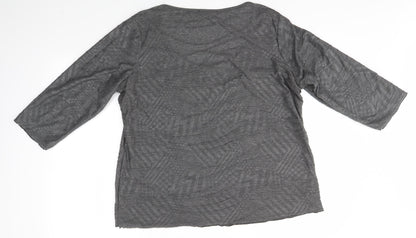 Womens UK Size XL Preworn Grey Basic Blouse