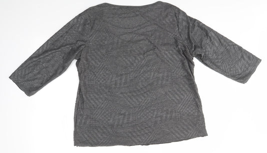 Womens UK Size XL Preworn Grey Basic Blouse