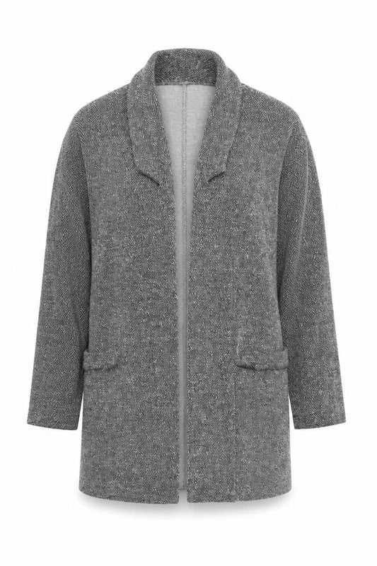 River Island Womens Grey Herringbone  Jacket  Size 10  - Subtle shimmer effect - Longline