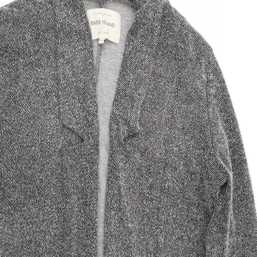 River Island Womens Grey Herringbone  Jacket  Size 10  - Subtle shimmer effect - Longline