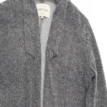 River Island Womens Grey Herringbone  Jacket  Size 10  - Subtle shimmer effect - Longline