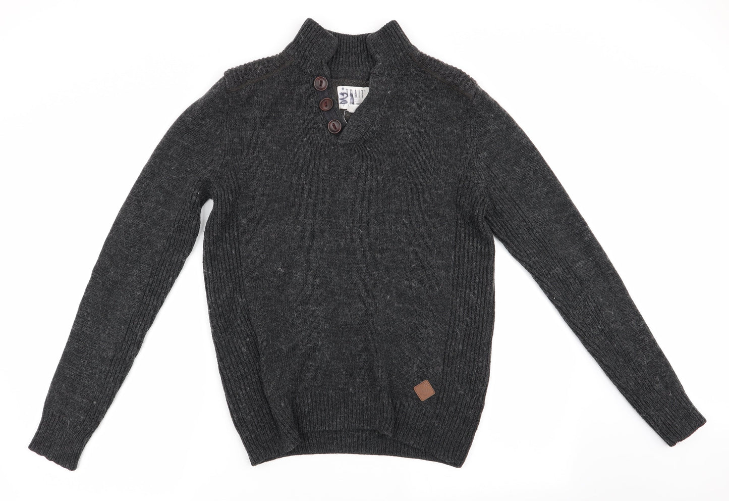 Trait Mens Grey   Pullover Jumper Size S