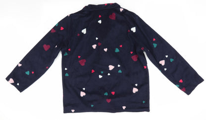 day dreams & duvet days Womens Blue Geometric   Pyjama Top Size M  - Heart Print