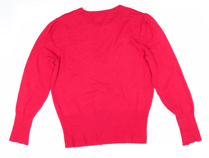 Womens UK Size 12 Marks and Spencer Red Pullover Jumper