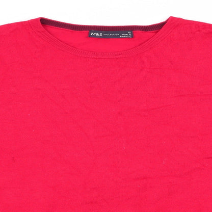 Womens UK Size 12 Marks and Spencer Red Pullover Jumper