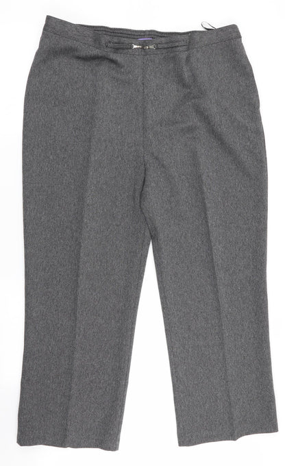 Autonomy Womens Grey Herringbone  Trousers  Size 20 L26.5 in - Back Elastication