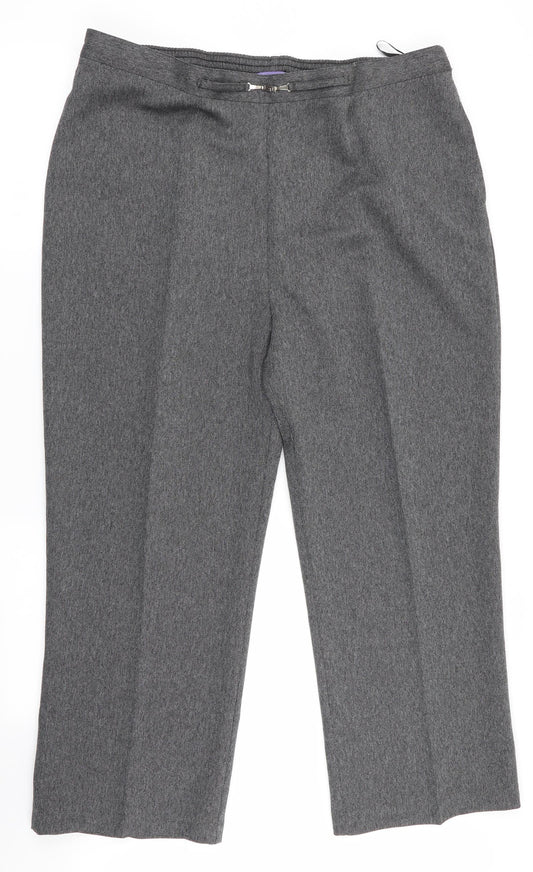 Autonomy Womens Grey Herringbone  Trousers  Size 20 L26.5 in - Back Elastication