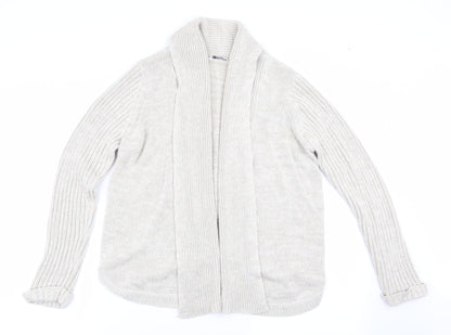 Womens UK Size 14 Petite Beige Cardigan Jumper