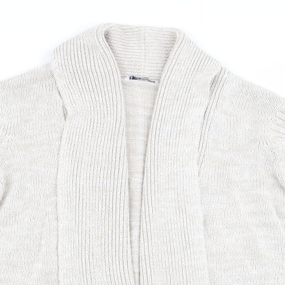 Womens UK Size 14 Petite Beige Cardigan Jumper